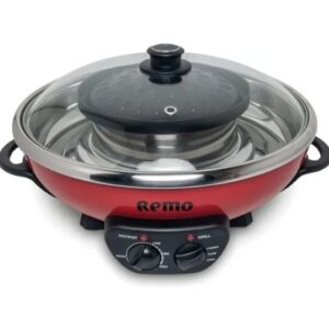 Fondue électrique avec plaque à grill coréenne
