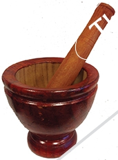 Wooden Mortar Pestle 20cm 8inch 00001